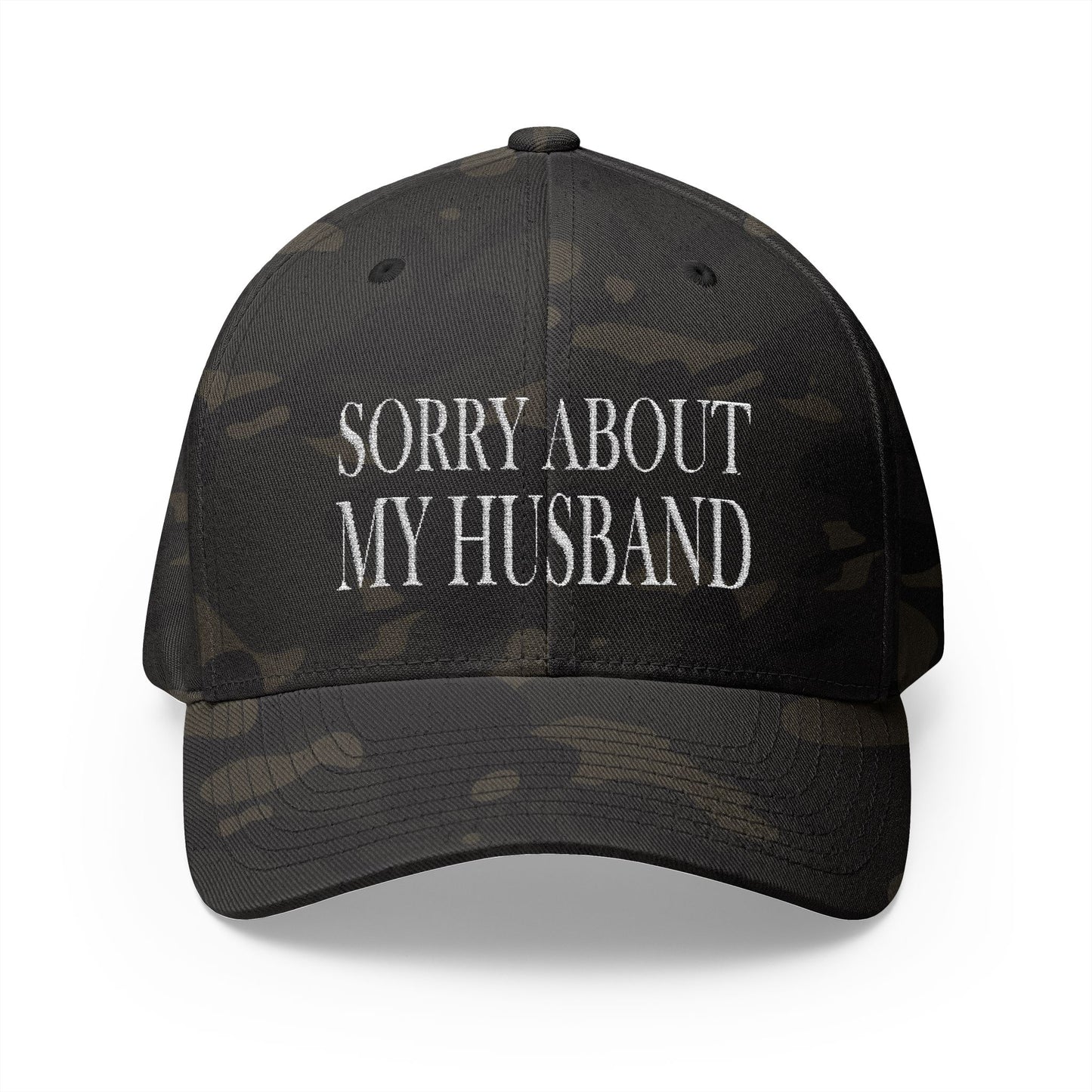 Lead Therapy Sorry About My Husband-Embroidered Closed Back Cap
