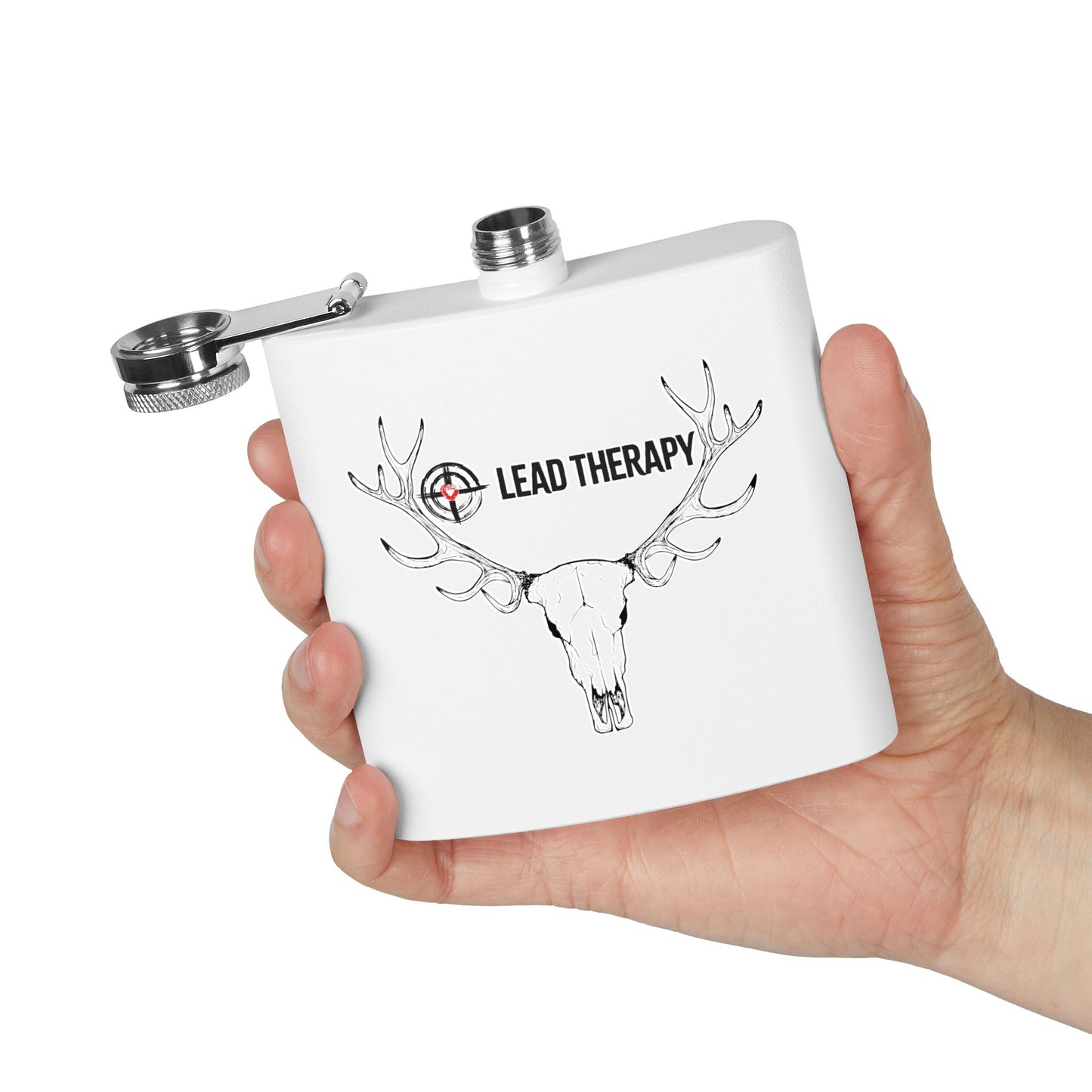 Lead Therapy Buck Skull-Stainless Steel Flask
