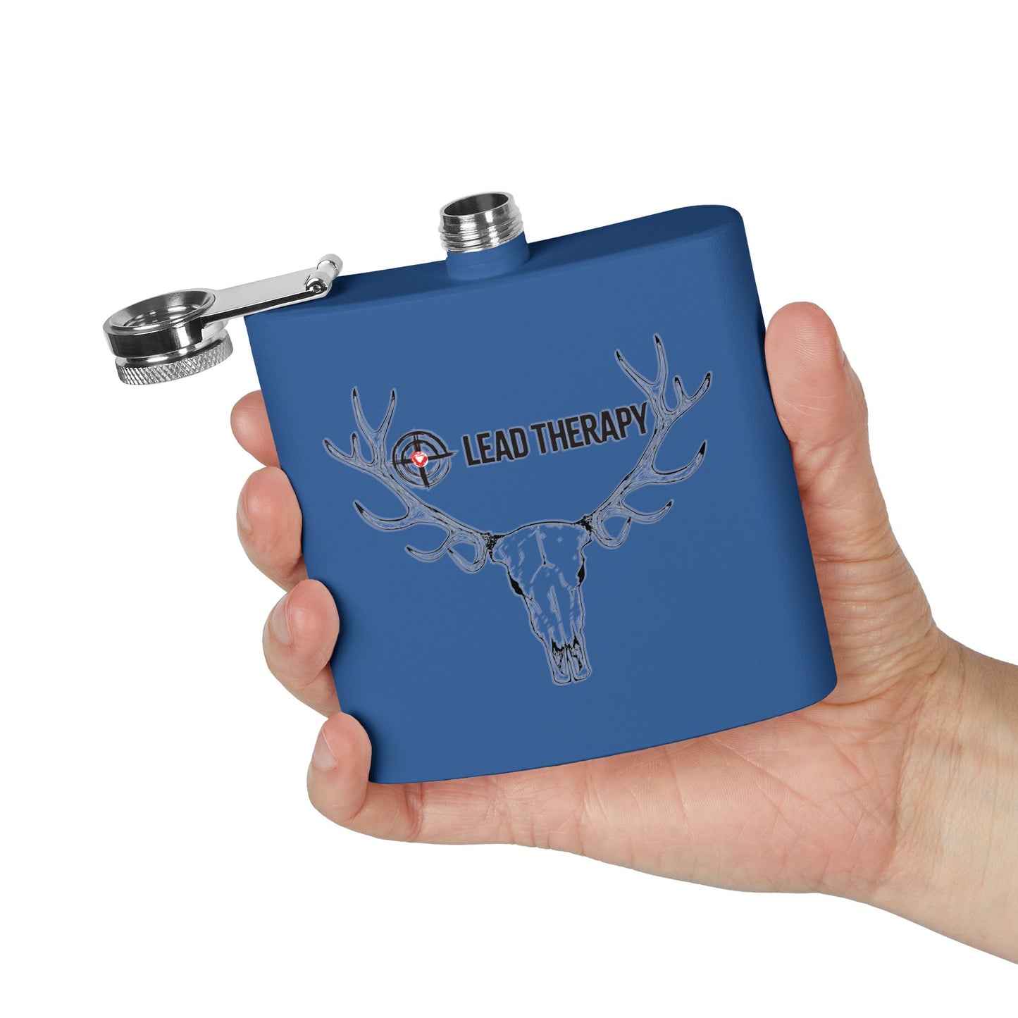 Lead Therapy Buck Skull-Stainless Steel Flask