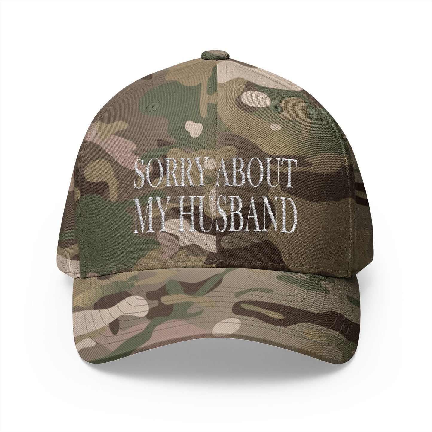 Lead Therapy Sorry About My Husband-Embroidered Closed Back Cap