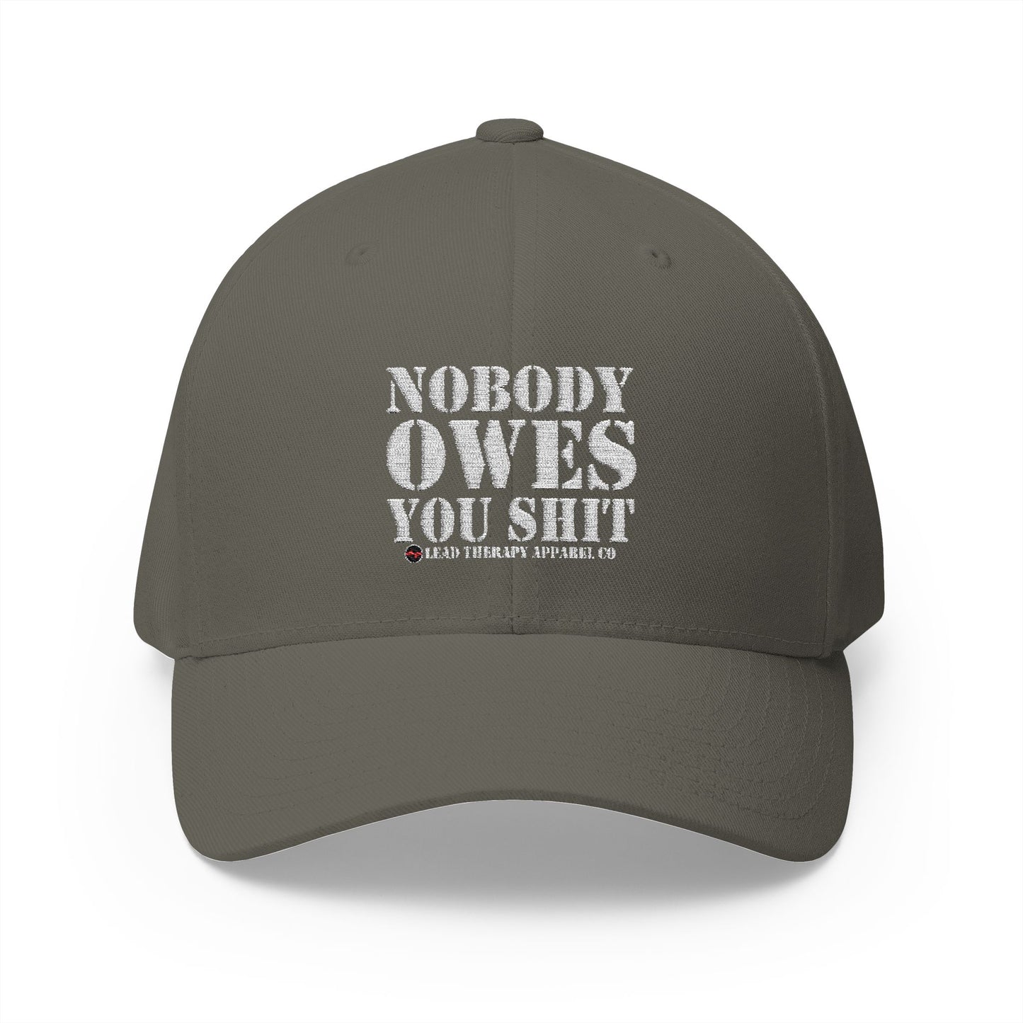 Lead Therapy Nobody Owes You-Embroidered Closed Back Cap
