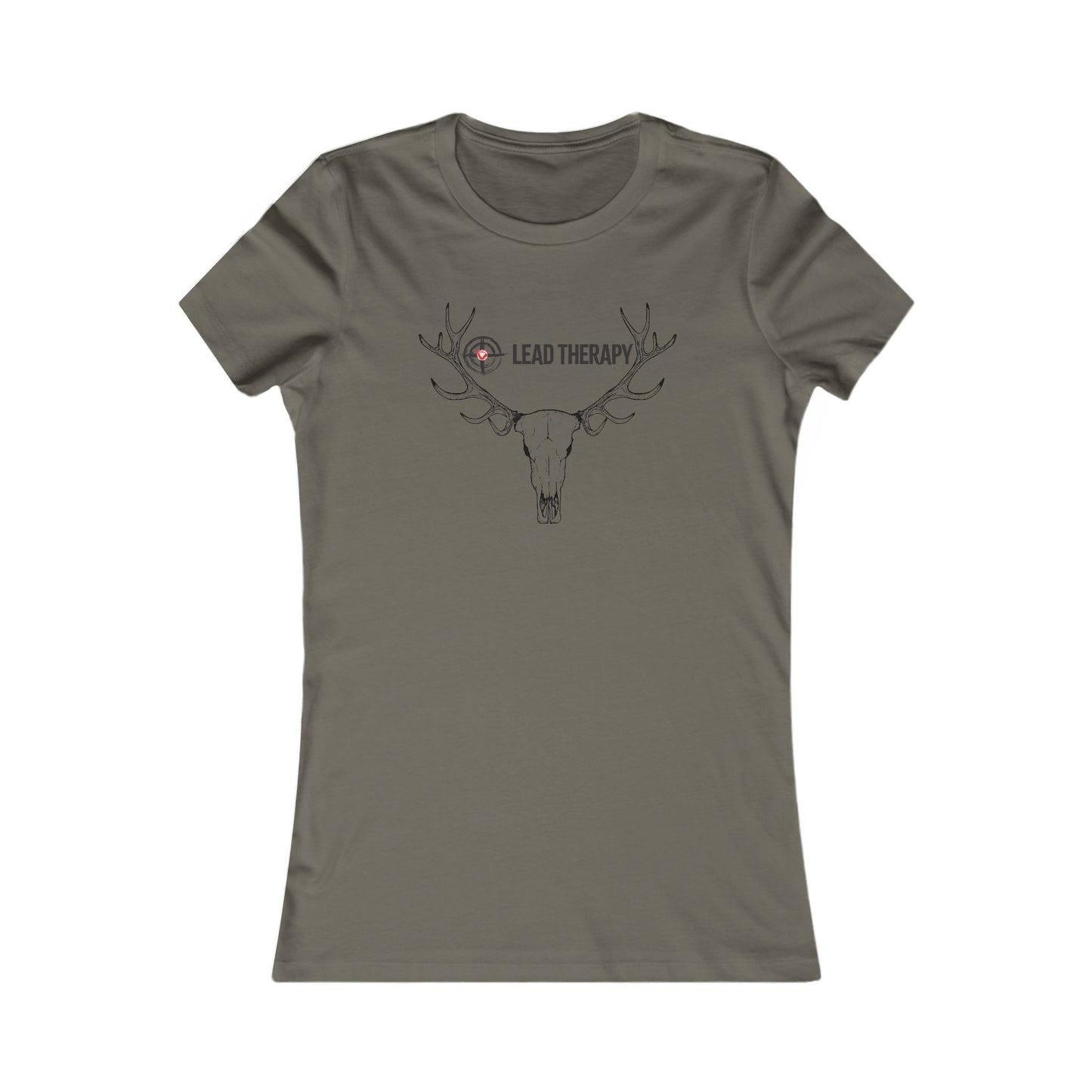 Lead Therapy Soft Bullseye-Deer Mount-Women's Casual Boho Style Tee