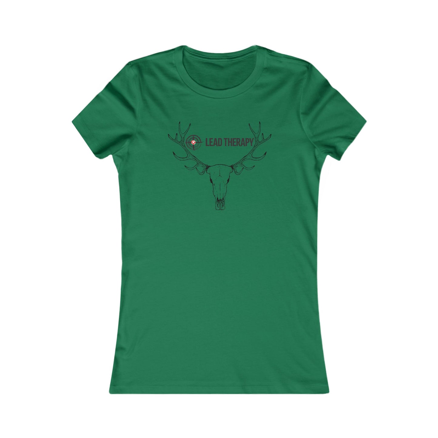 Lead Therapy Soft Bullseye-Deer Mount-Women's Casual Boho Style Tee