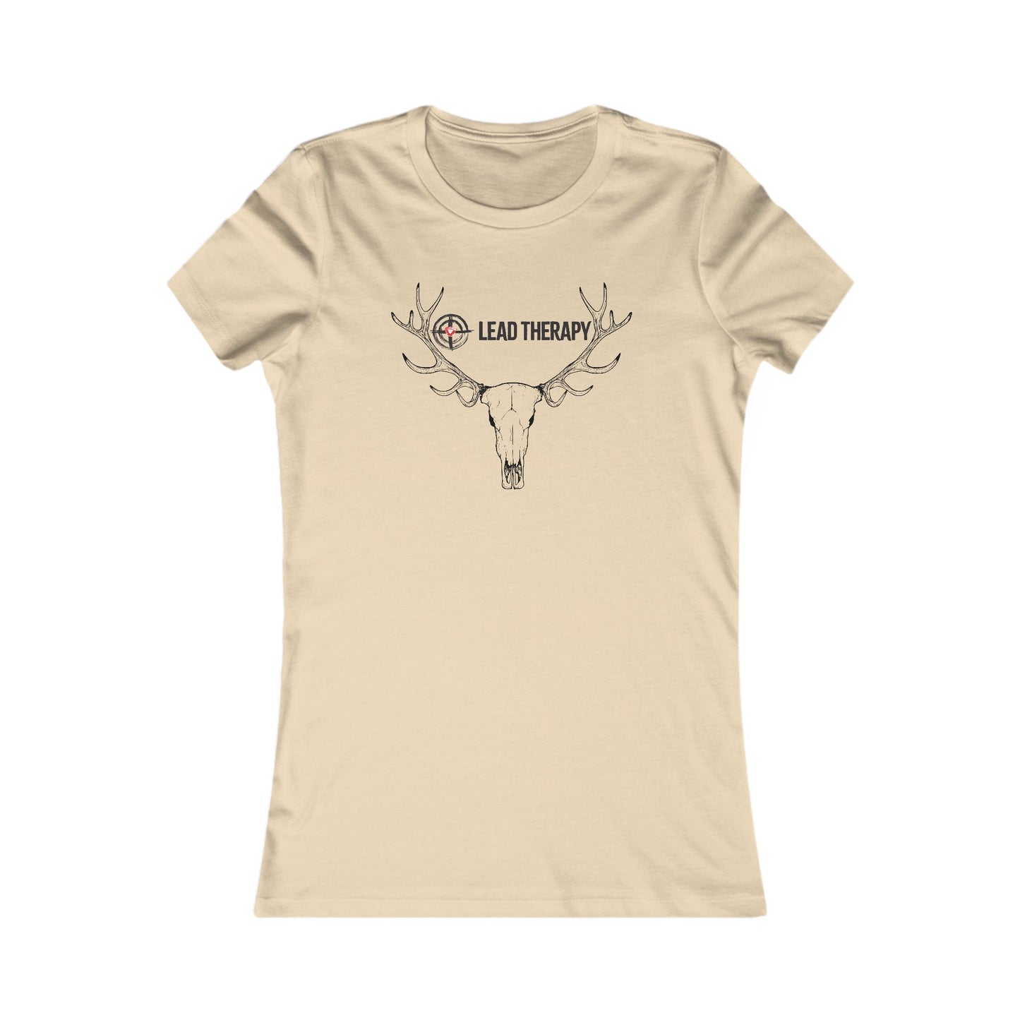 Lead Therapy Soft Bullseye-Deer Mount-Women's Casual Boho Style Tee
