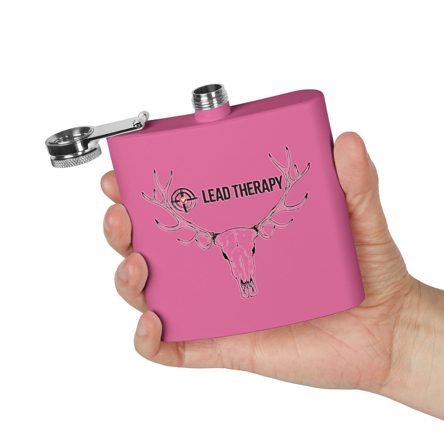 Lead Therapy Buck Skull-Stainless Steel Flask