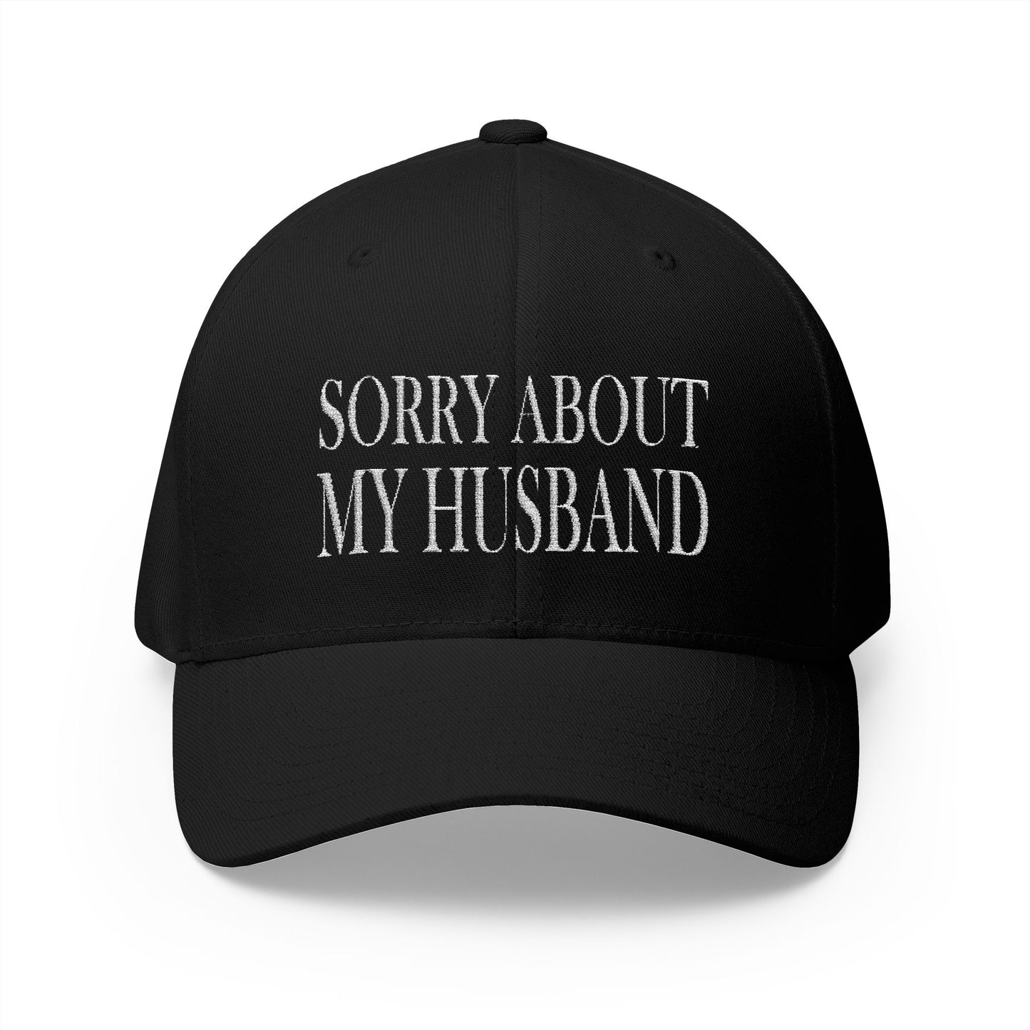 Lead Therapy Sorry About My Husband-Embroidered Closed Back Cap