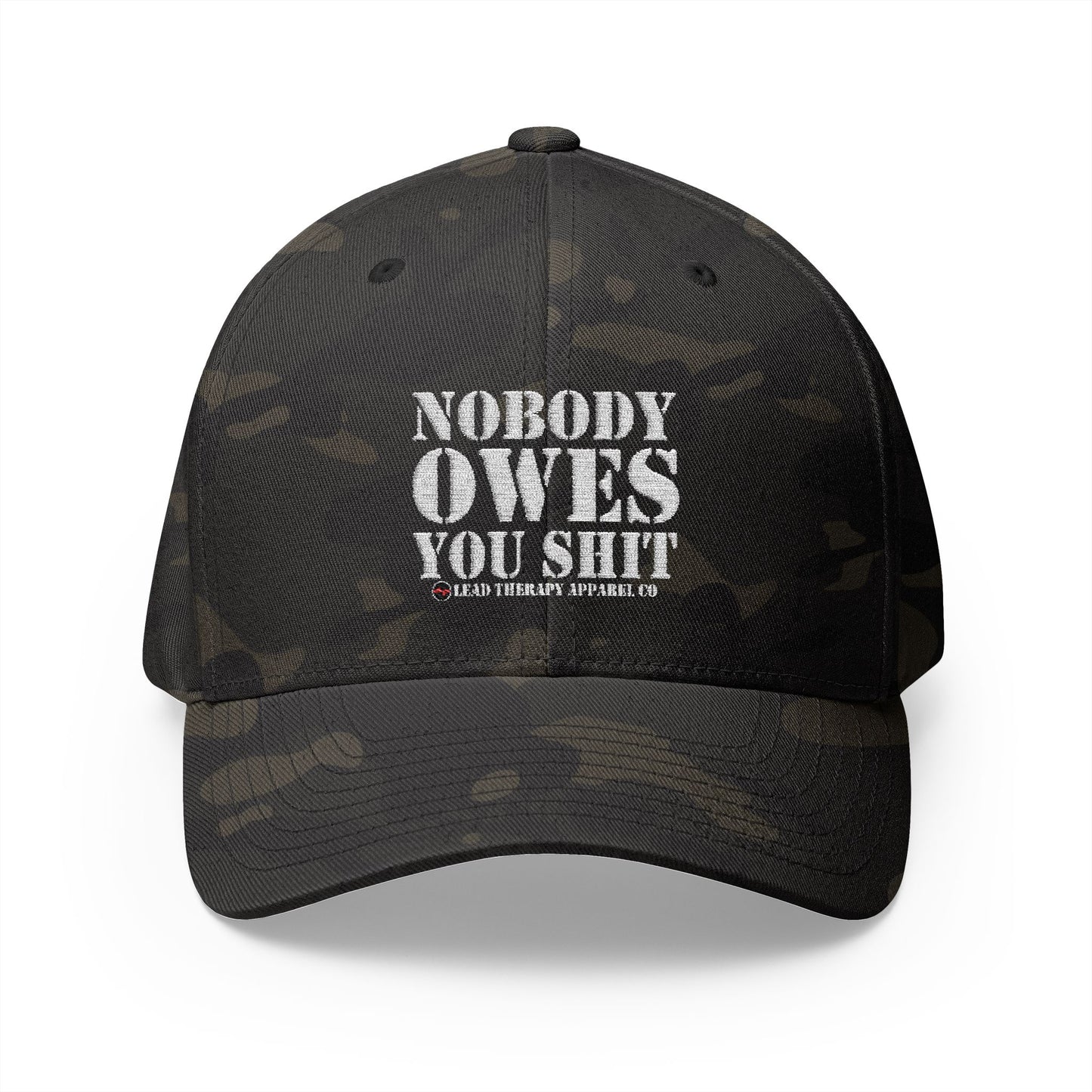 Lead Therapy Nobody Owes You-Embroidered Closed Back Cap