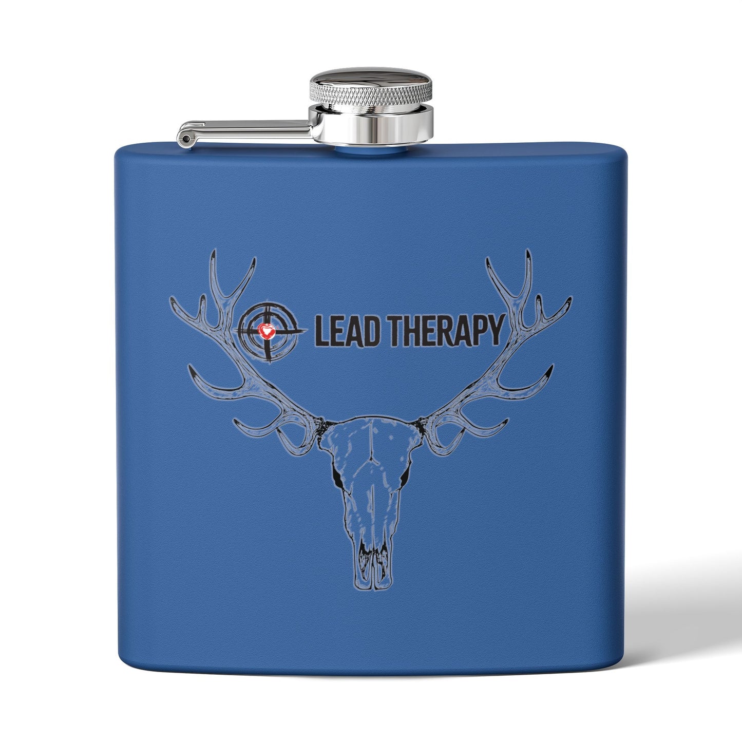Lead Therapy Buck Skull-Stainless Steel Flask