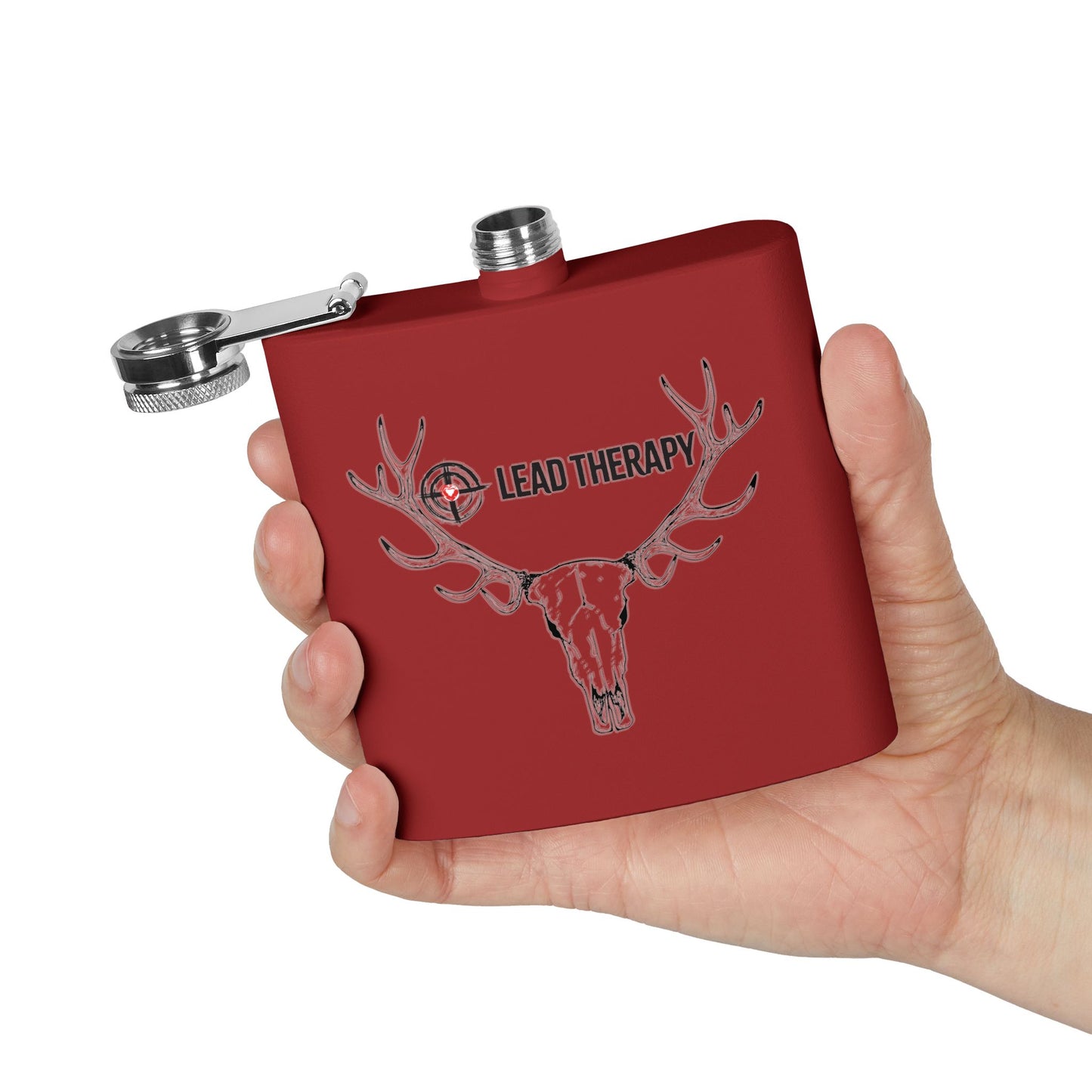 Lead Therapy Buck Skull-Stainless Steel Flask