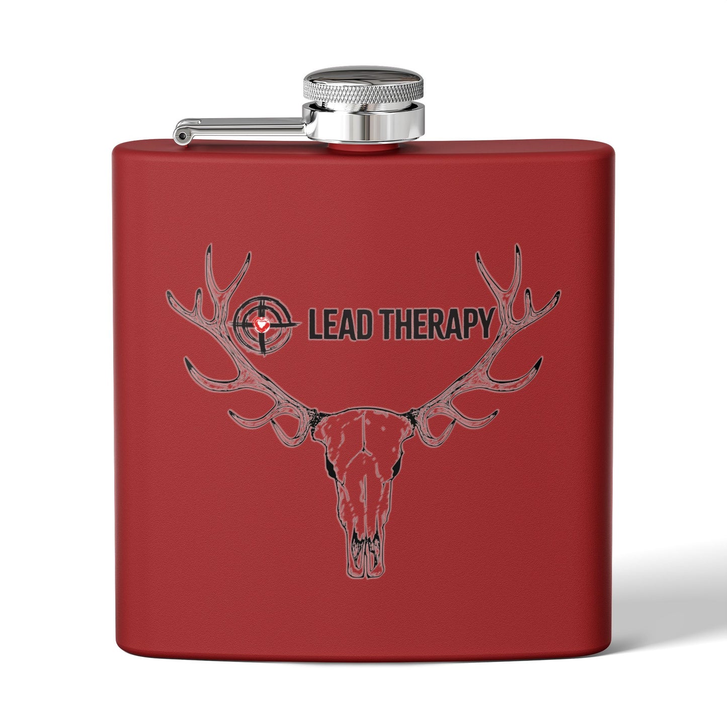 Lead Therapy Buck Skull-Stainless Steel Flask