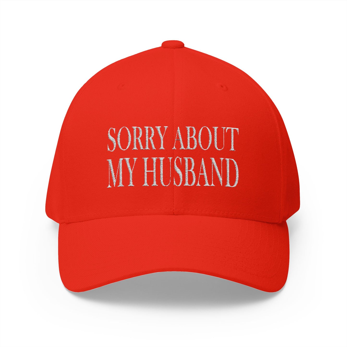 Lead Therapy Sorry About My Husband-Embroidered Closed Back Cap