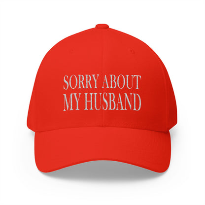 Lead Therapy Sorry About My Husband-Embroidered Closed Back Cap