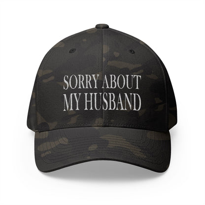 Lead Therapy Sorry About My Husband-Embroidered Closed Back Cap