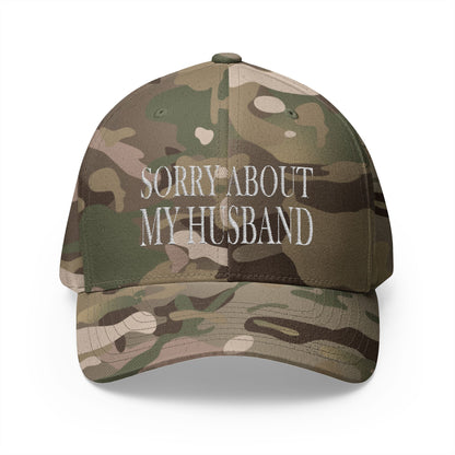 Lead Therapy Sorry About My Husband-Embroidered Closed Back Cap