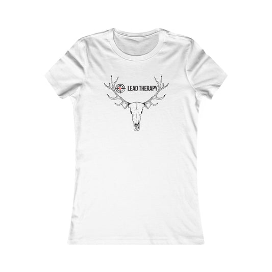 Lead Therapy Soft Bullseye-Deer Mount-Women's Casual Boho Style Tee