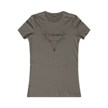 Lead Therapy Soft Bullseye-Deer Mount-Women's Casual Boho Style Tee