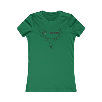 Lead Therapy Soft Bullseye-Deer Mount-Women's Casual Boho Style Tee