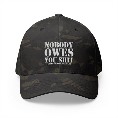 Lead Therapy Nobody Owes You-Embroidered Closed Back Cap