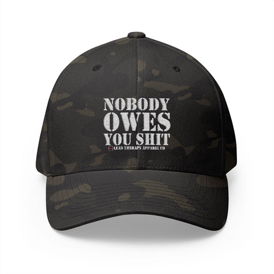 Lead Therapy Nobody Owes You-Embroidered Closed Back Cap