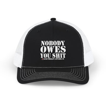 Lead Therapy Nobody Owes You-Embroidered Snapback Cap