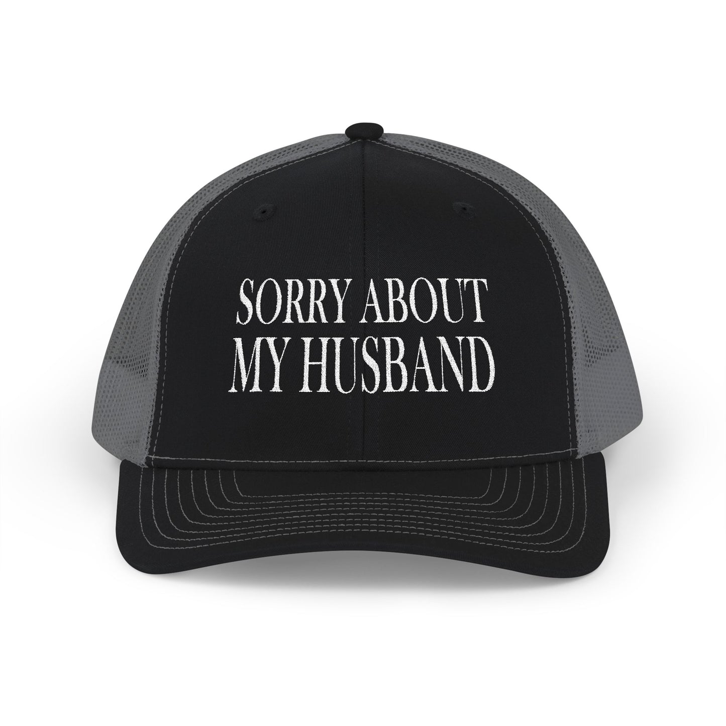 Lead Therapy Sorry About My Husband-Embroidered Snapback Cap
