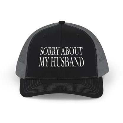 Lead Therapy Sorry About My Husband-Embroidered Snapback Cap