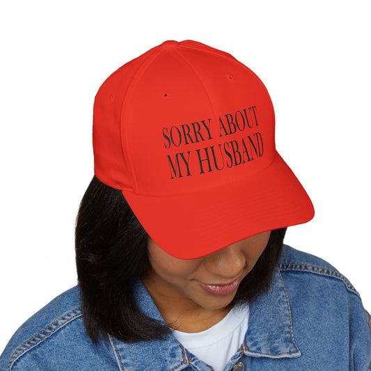 Lead Therapy Sorry About My Husband-Embroidered Closed Back Cap