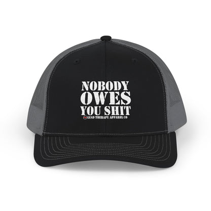 Lead Therapy Nobody Owes You-Embroidered Snapback Cap