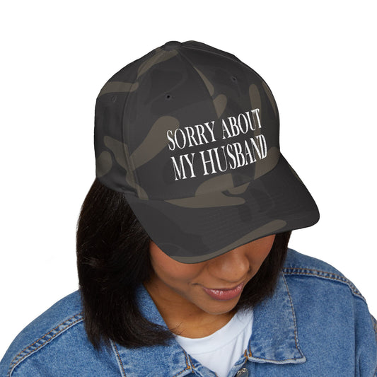 Lead Therapy Sorry About My Husband-Embroidered Closed Back Cap